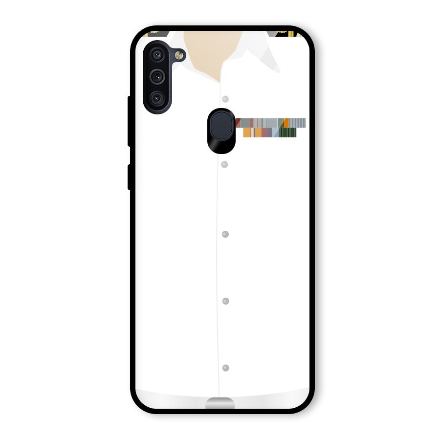 Navy Uniform Glass Back Case for Galaxy M11