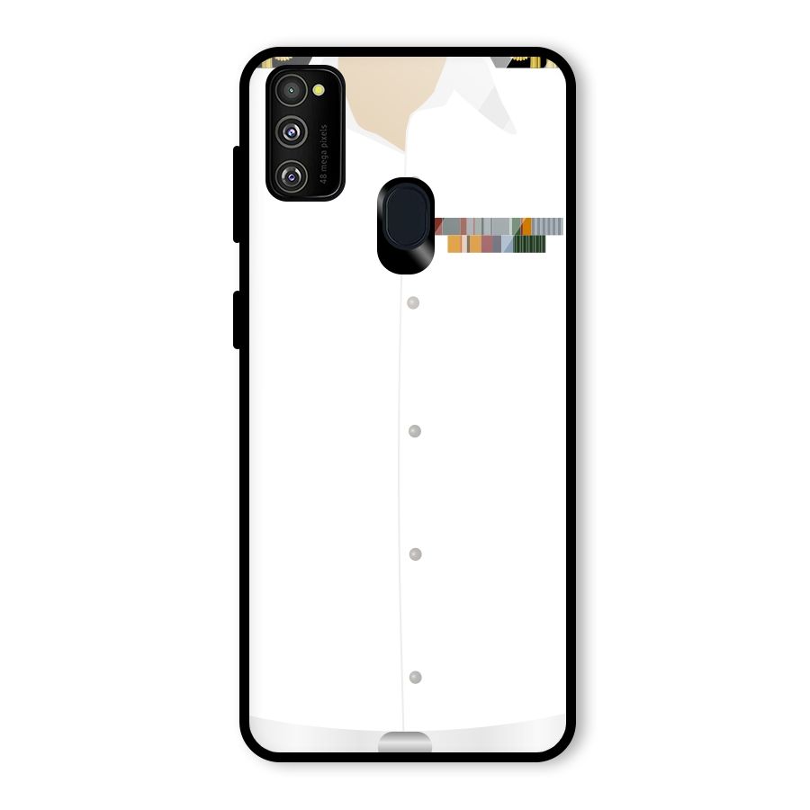 Navy Uniform Glass Back Case for Galaxy M30s