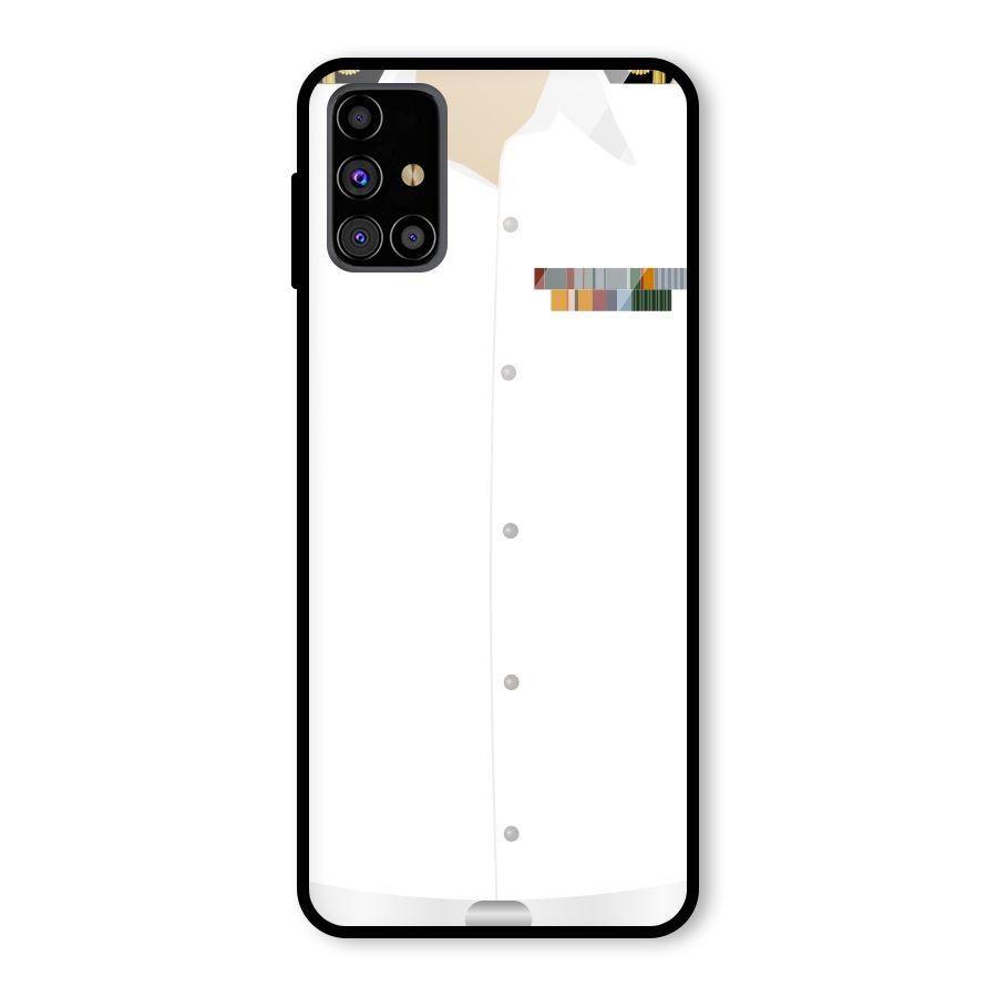 Navy Uniform Glass Back Case for Galaxy M31s