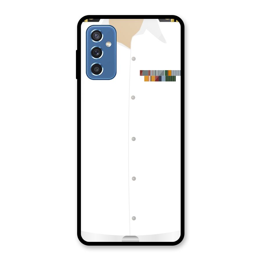 Navy Uniform Glass Back Case for Galaxy M52 5G