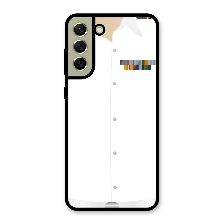 Navy Uniform Glass Back Case for Galaxy S21 FE 5G