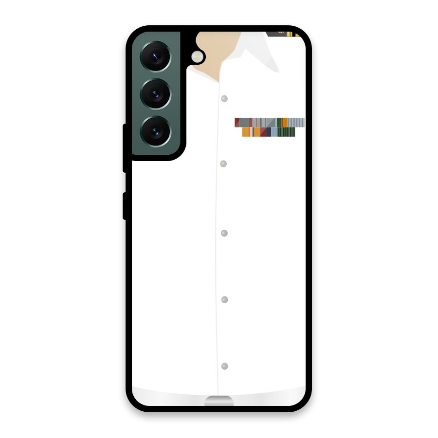Navy Uniform Glass Back Case for Galaxy S22 5G