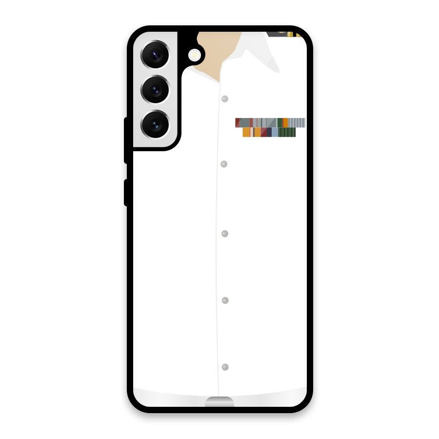 Navy Uniform Glass Back Case for Galaxy S22 Plus 5G