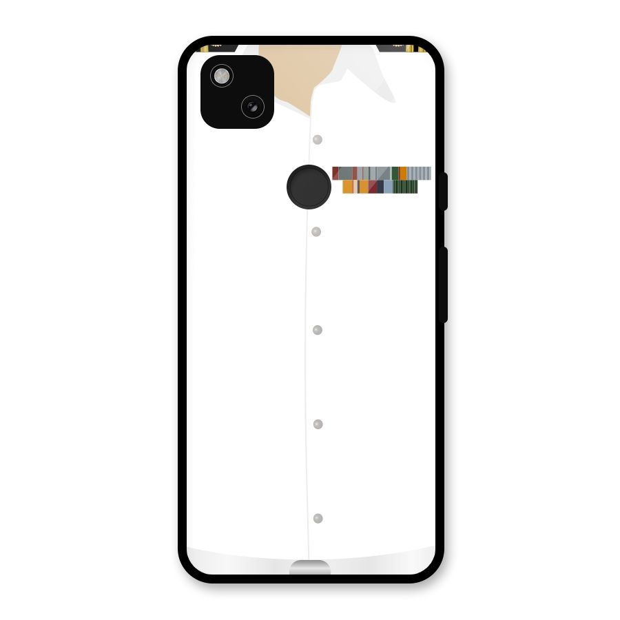 Navy Uniform Glass Back Case for Google Pixel 4a