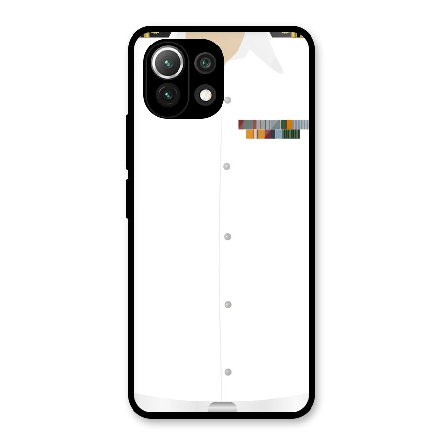 Navy Uniform Glass Back Case for Mi 11 Lite