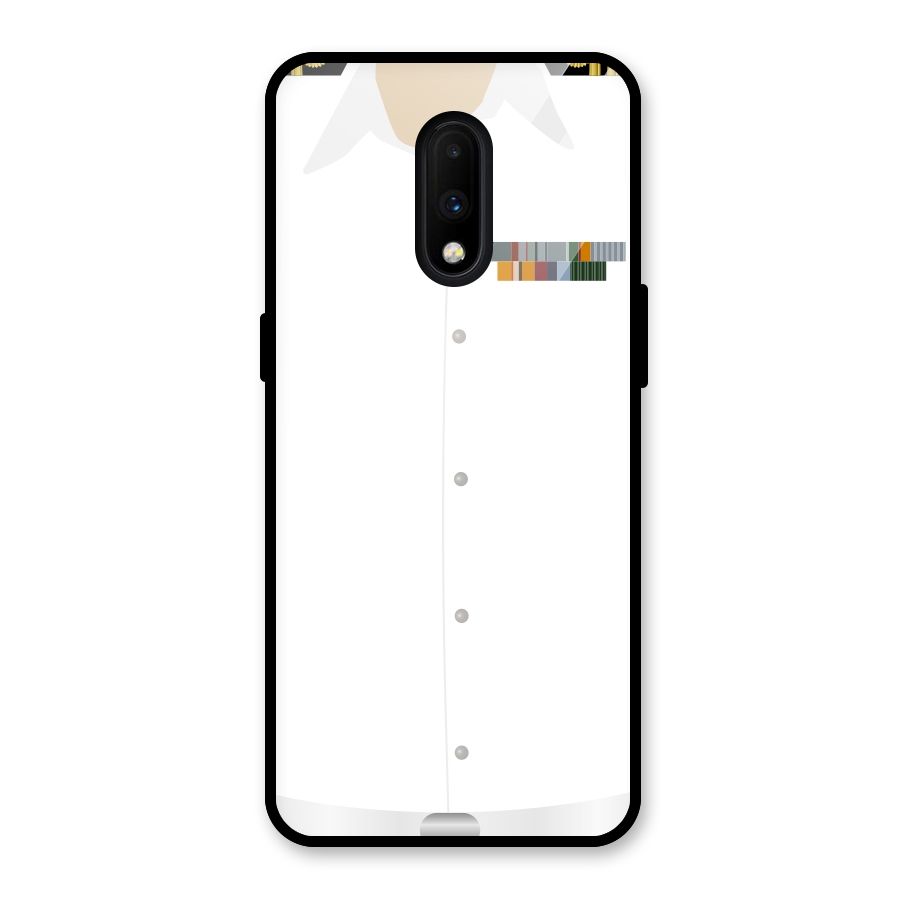 Navy Uniform Glass Back Case for OnePlus 7