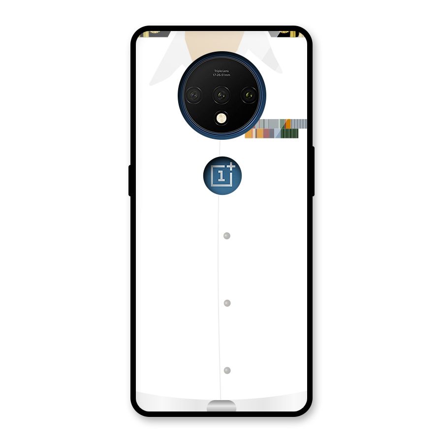 Navy Uniform Glass Back Case for OnePlus 7T