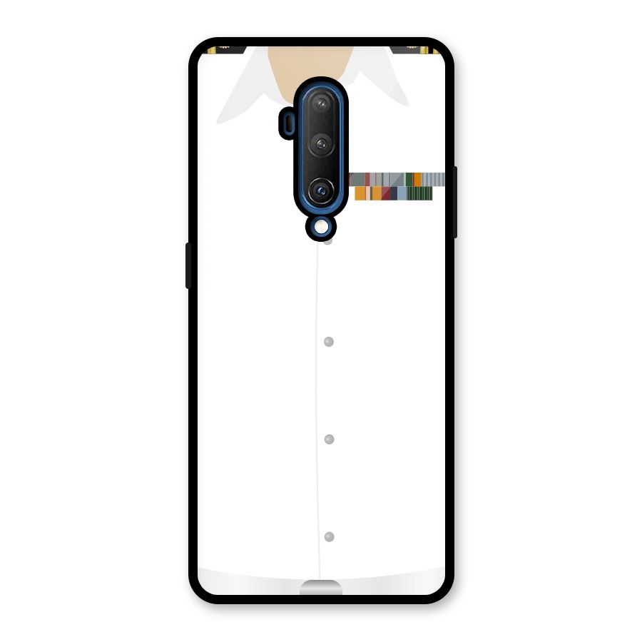 Navy Uniform Glass Back Case for OnePlus 7T Pro