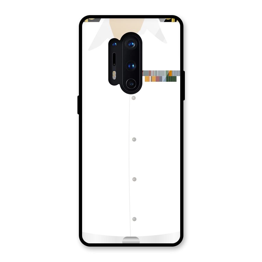Navy Uniform Glass Back Case for OnePlus 8 Pro