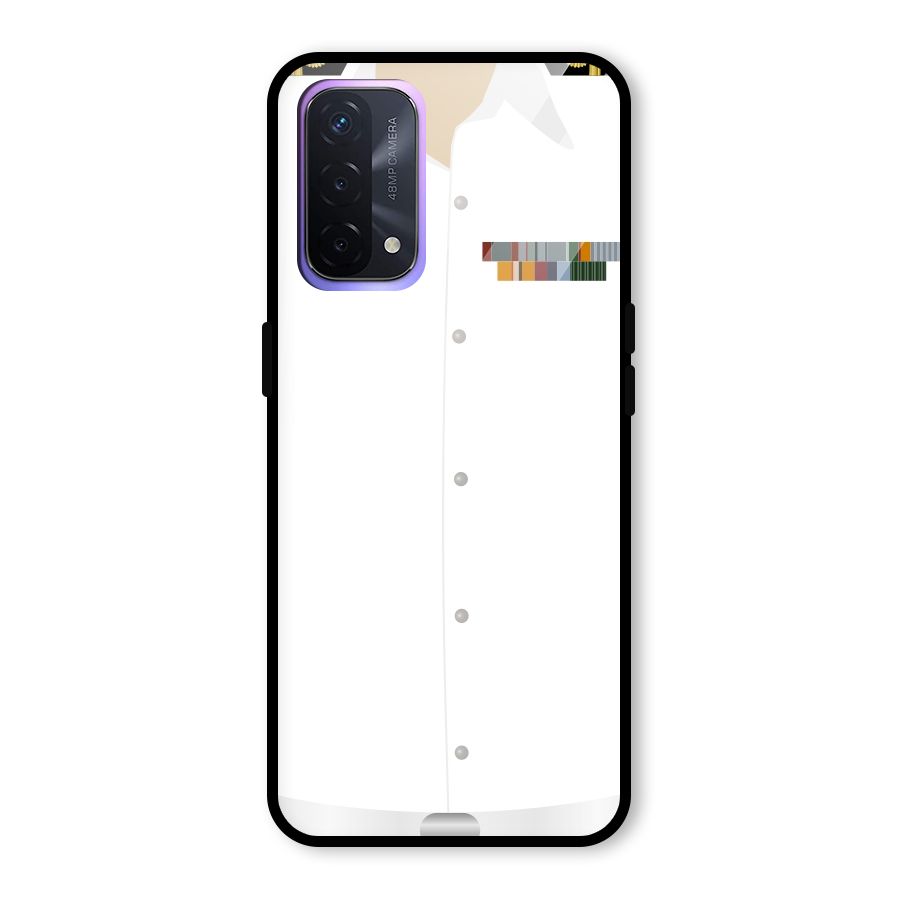Navy Uniform Glass Back Case for Oppo A74 5G