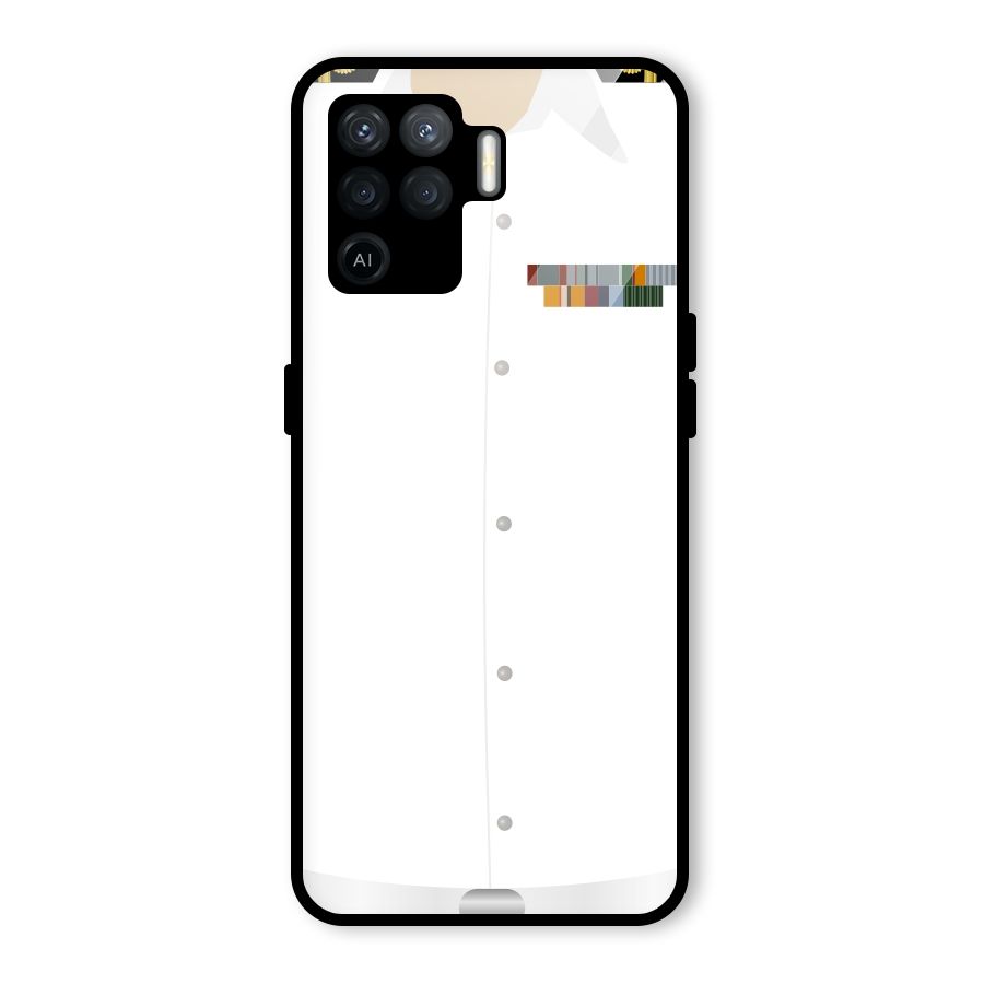 Navy Uniform Glass Back Case for Oppo F19 Pro