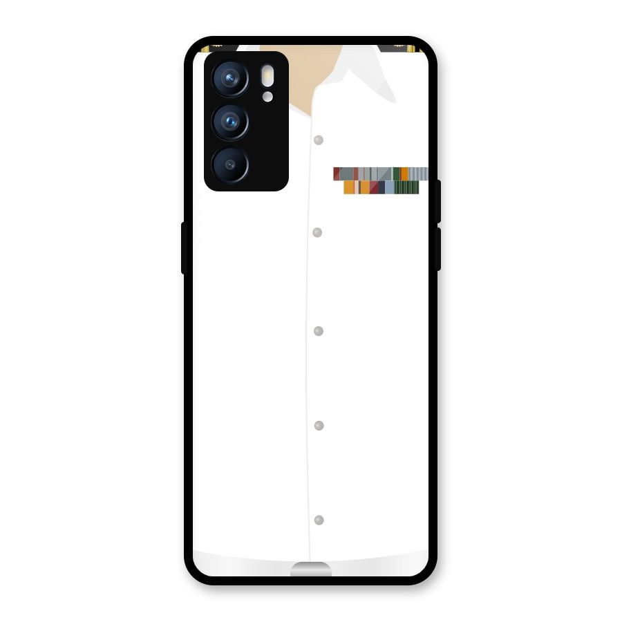 Navy Uniform Glass Back Case for Oppo Reno6 5G