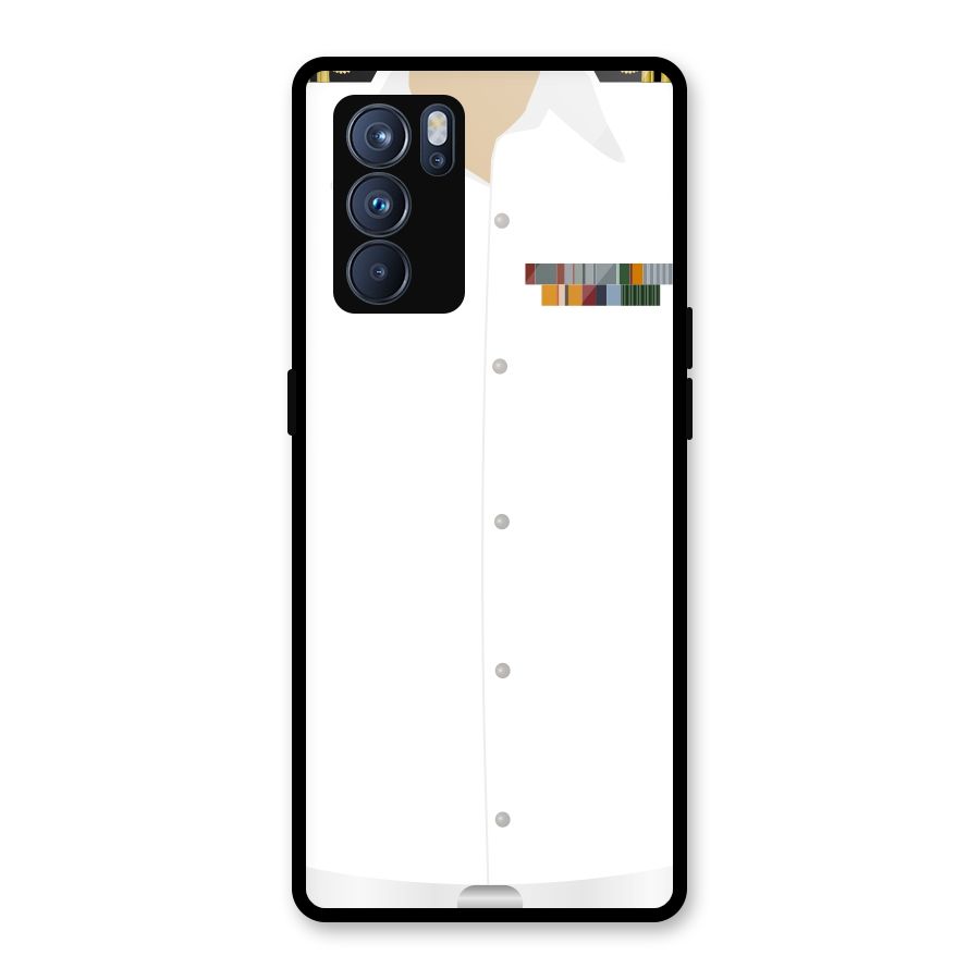 Navy Uniform Glass Back Case for Oppo Reno6 Pro 5G
