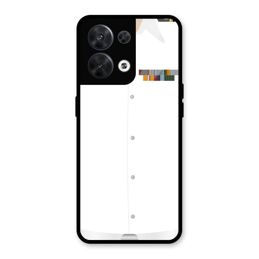 Navy Uniform Glass Back Case for Oppo Reno8 5G