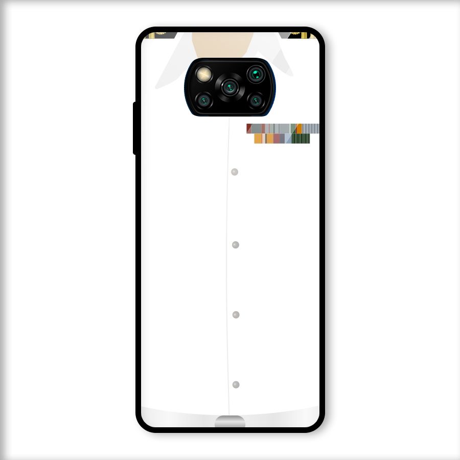 Navy Uniform Glass Back Case for Poco X3