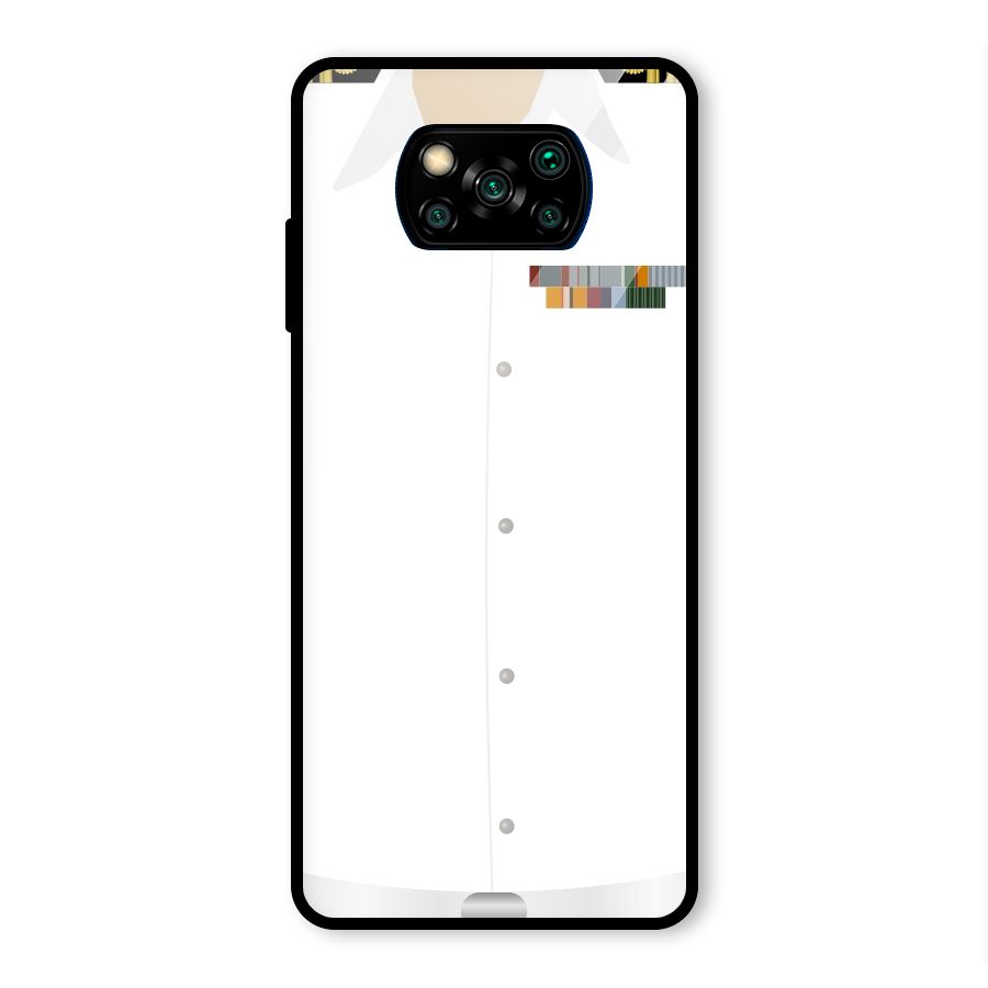 Navy Uniform Glass Back Case for Poco X3 Pro