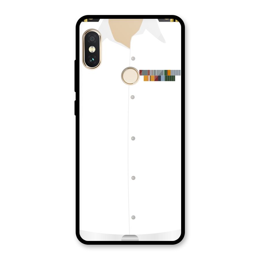 Navy Uniform Glass Back Case for Redmi Note 5 Pro