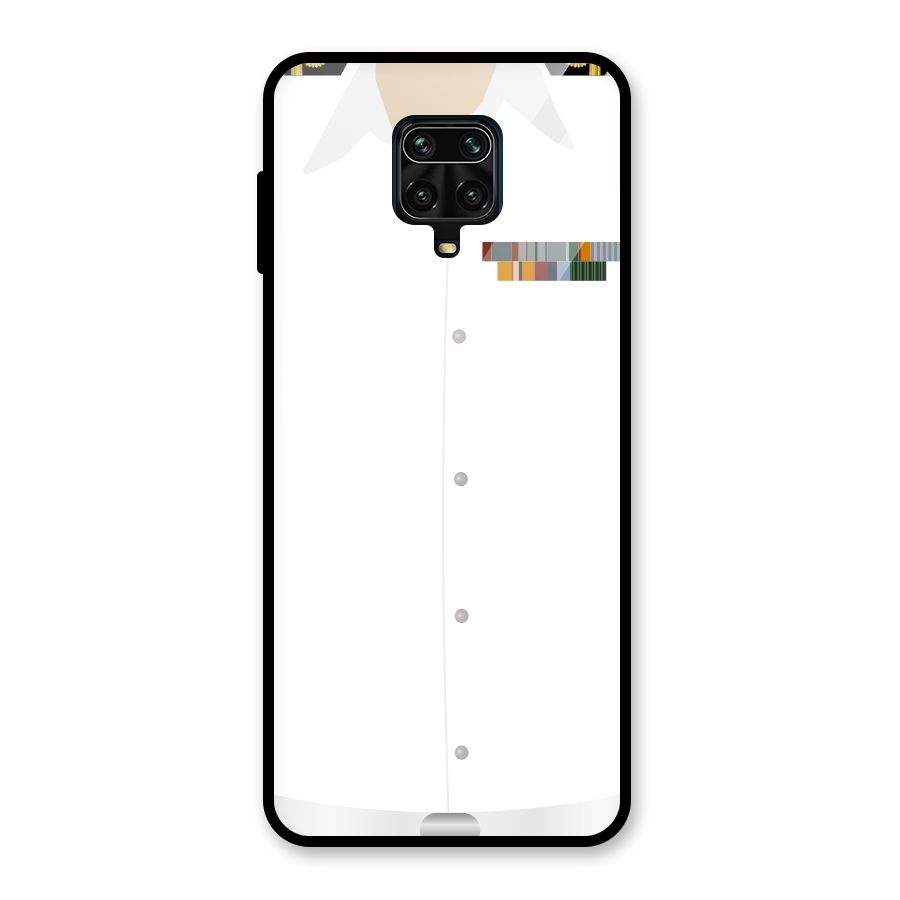 Navy Uniform Glass Back Case for Redmi Note 9 Pro