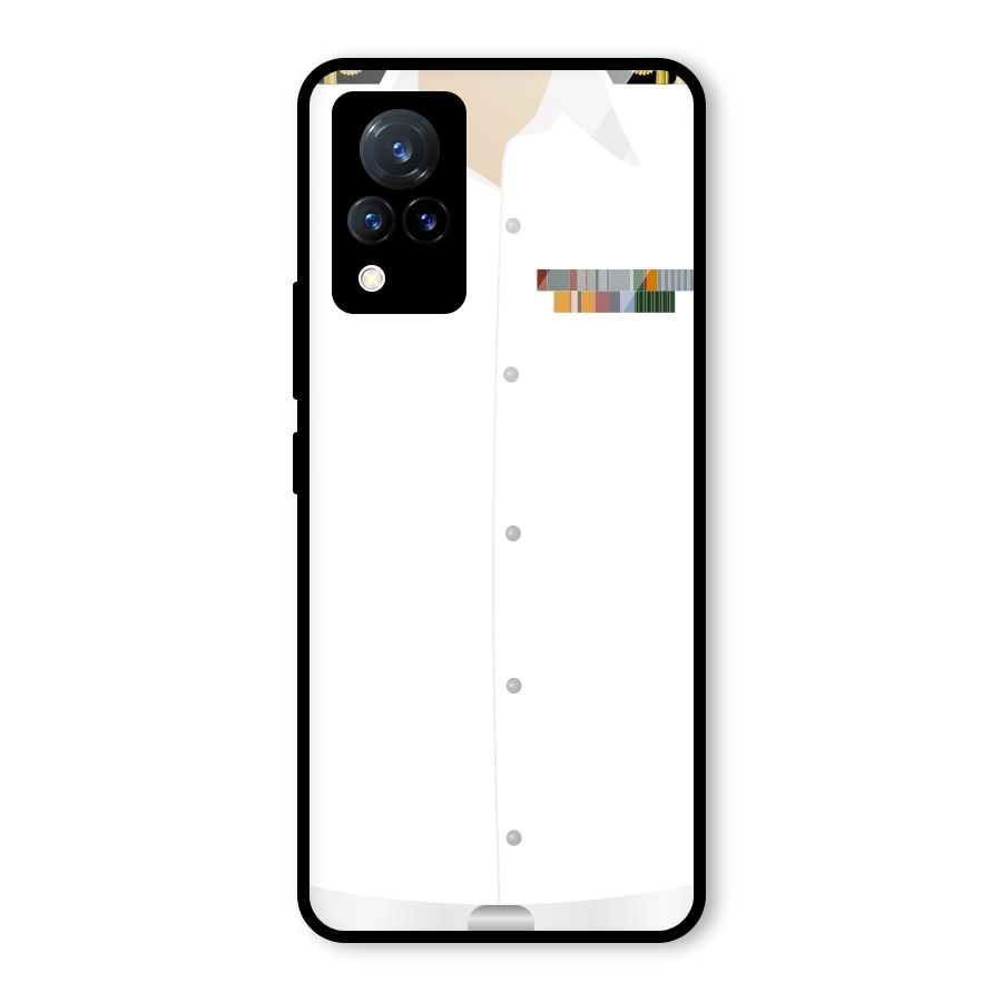 Navy Uniform Glass Back Case for Vivo V21 5G