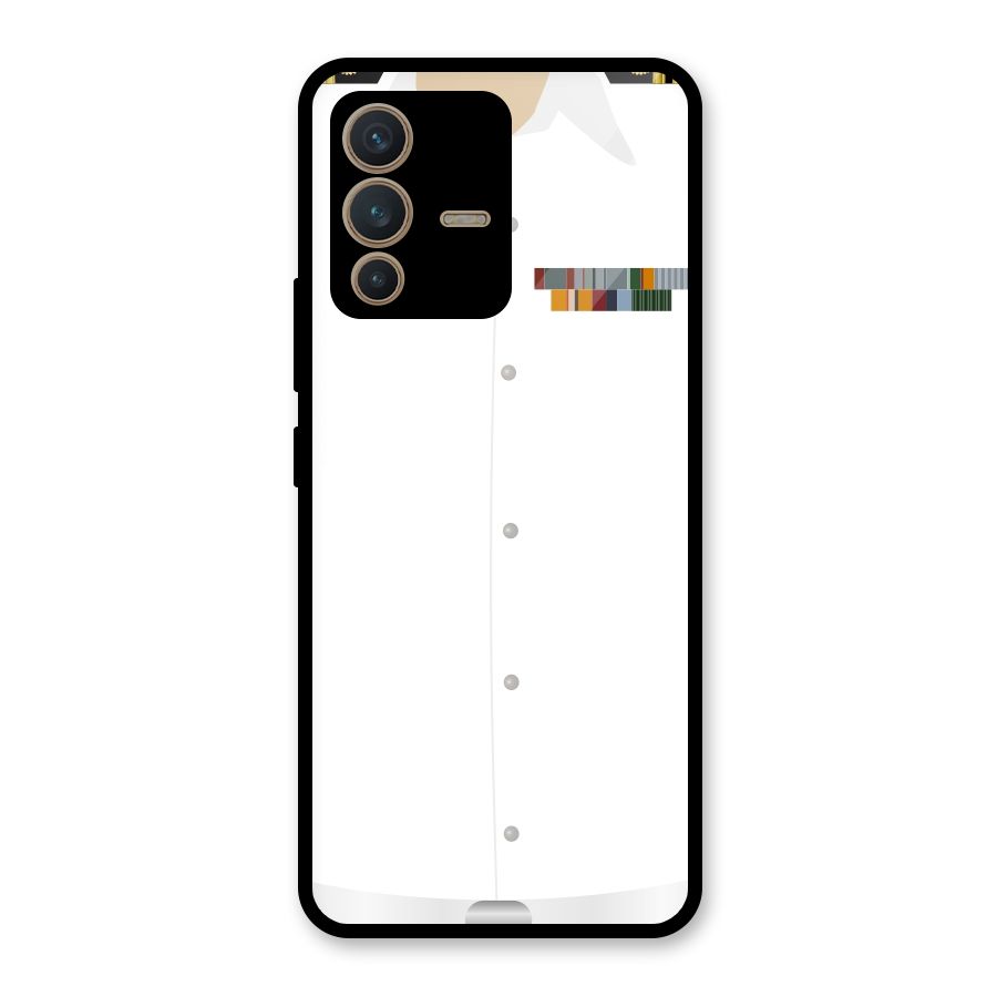 Navy Uniform Glass Back Case for Vivo V23 5G