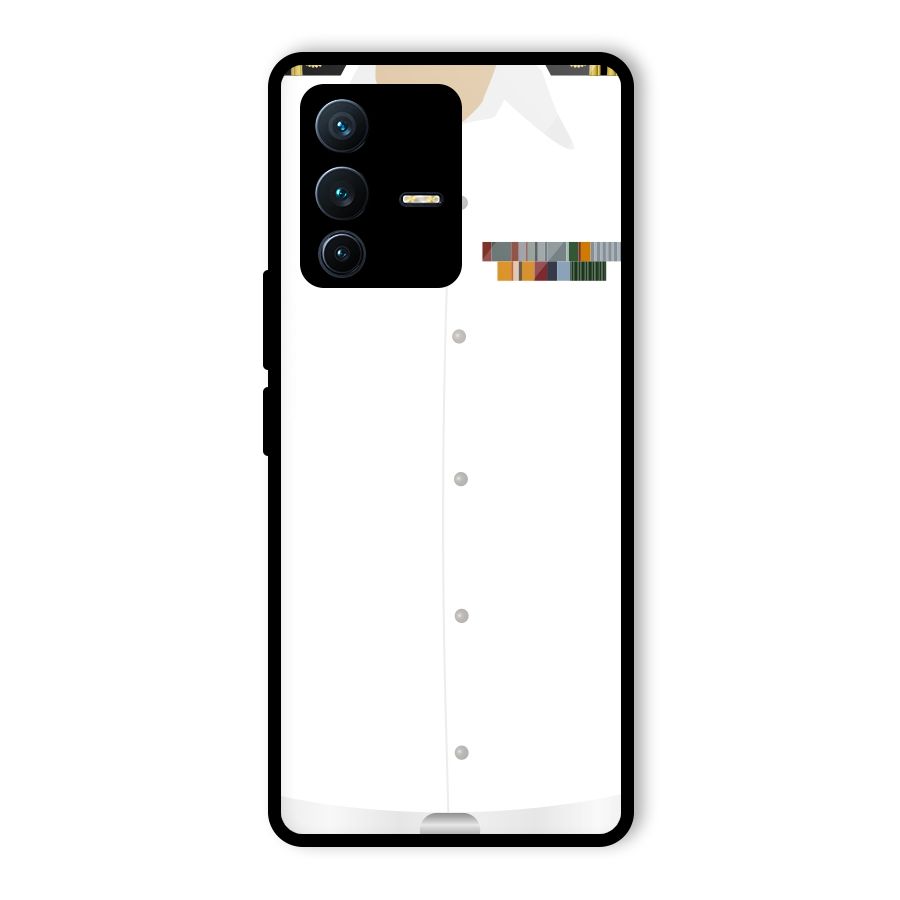 Navy Uniform Glass Back Case for Vivo V23 Pro