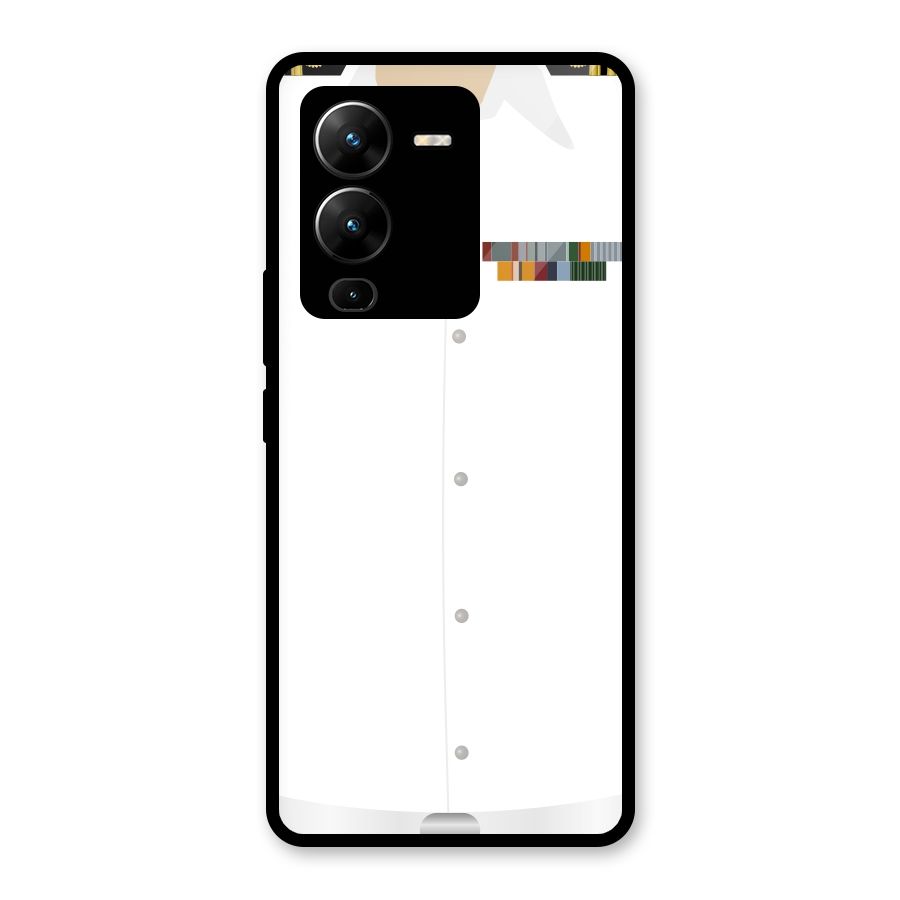 Navy Uniform Glass Back Case for Vivo V25 Pro