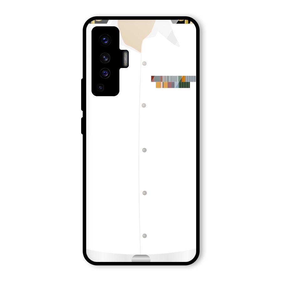 Navy Uniform Glass Back Case for Vivo X50