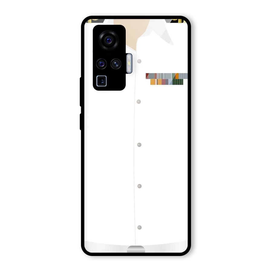 Navy Uniform Glass Back Case for Vivo X50 Pro