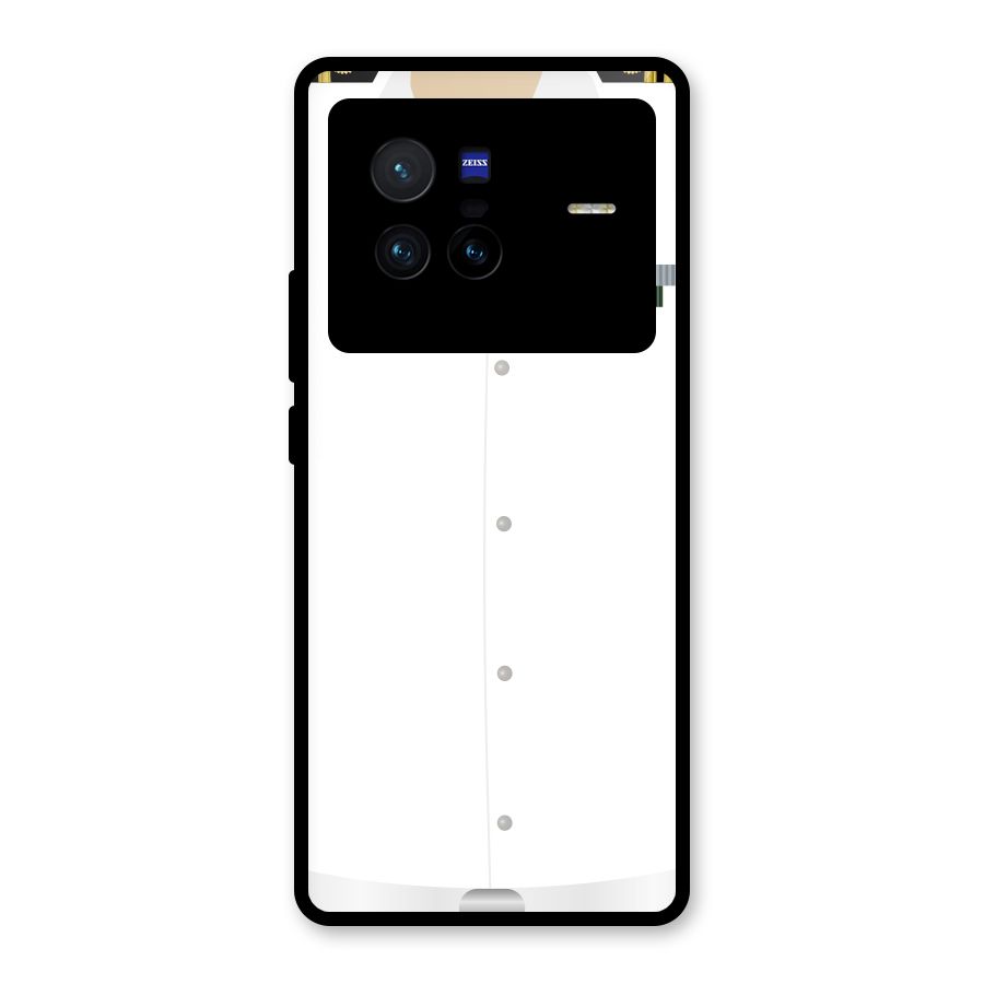 Navy Uniform Glass Back Case for Vivo X80