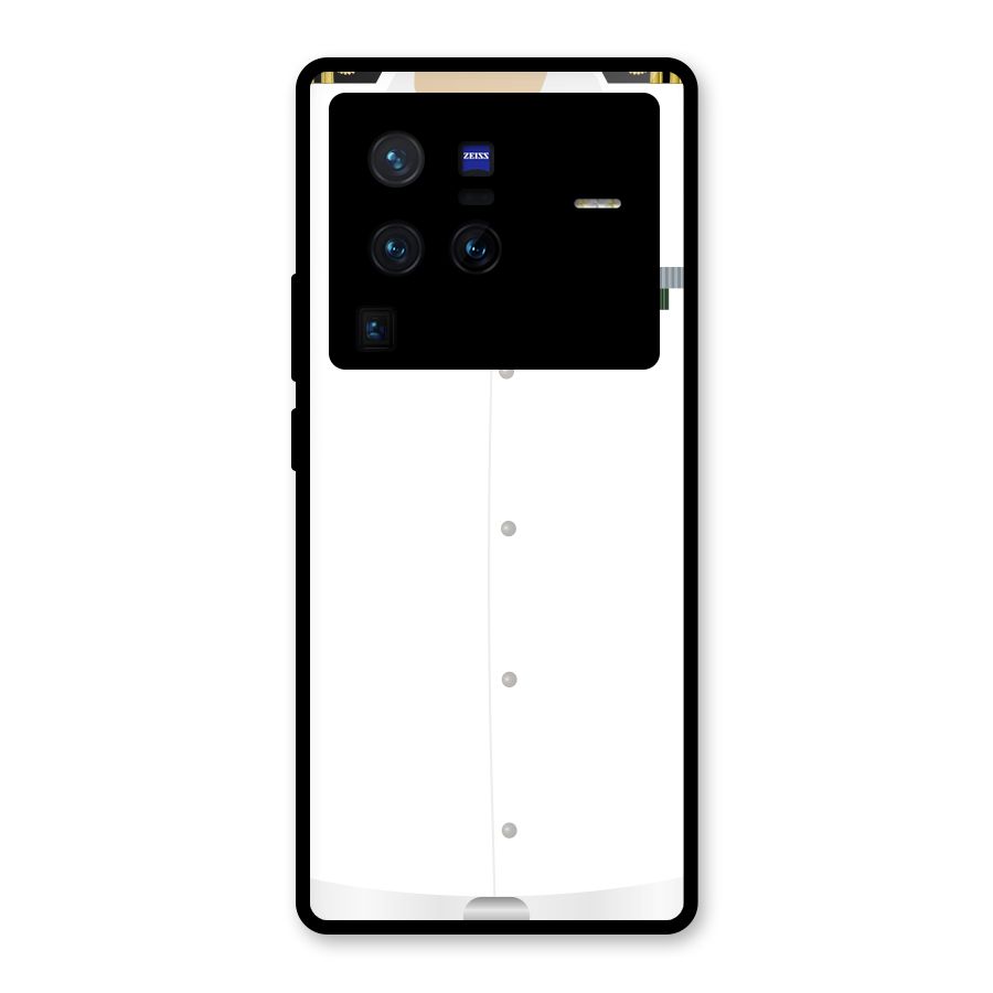Navy Uniform Glass Back Case for Vivo X80 Pro
