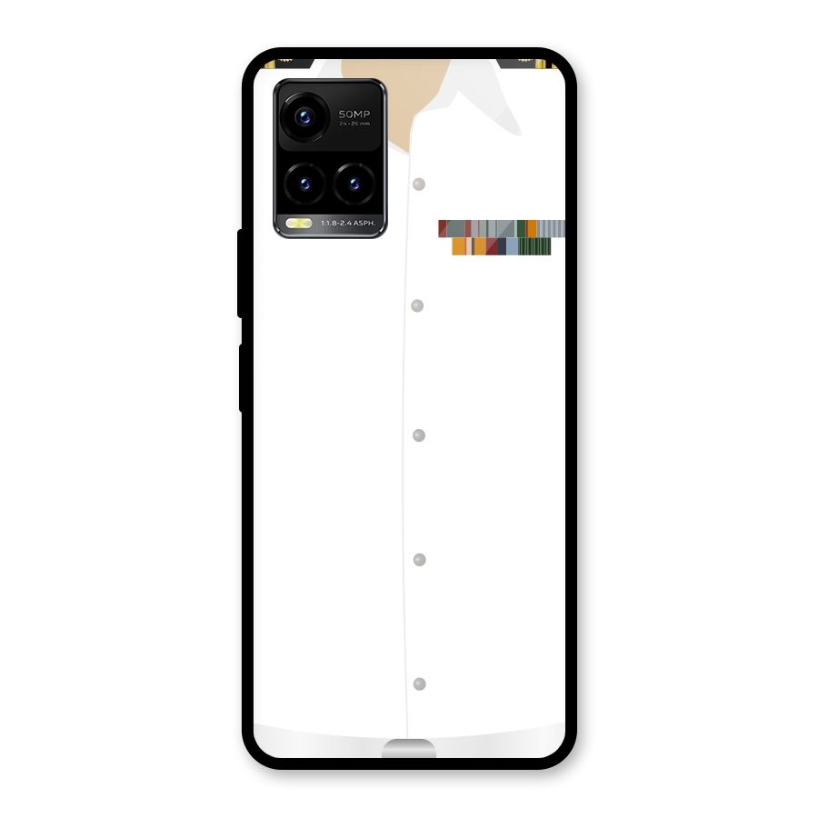 Navy Uniform Glass Back Case for Vivo Y21T
