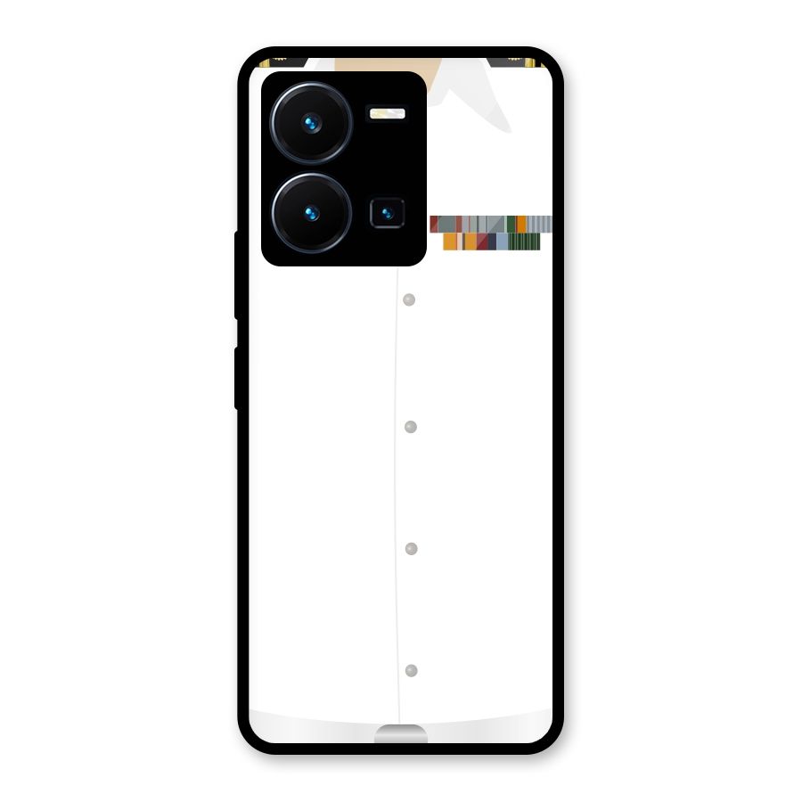 Navy Uniform Glass Back Case for Vivo Y35