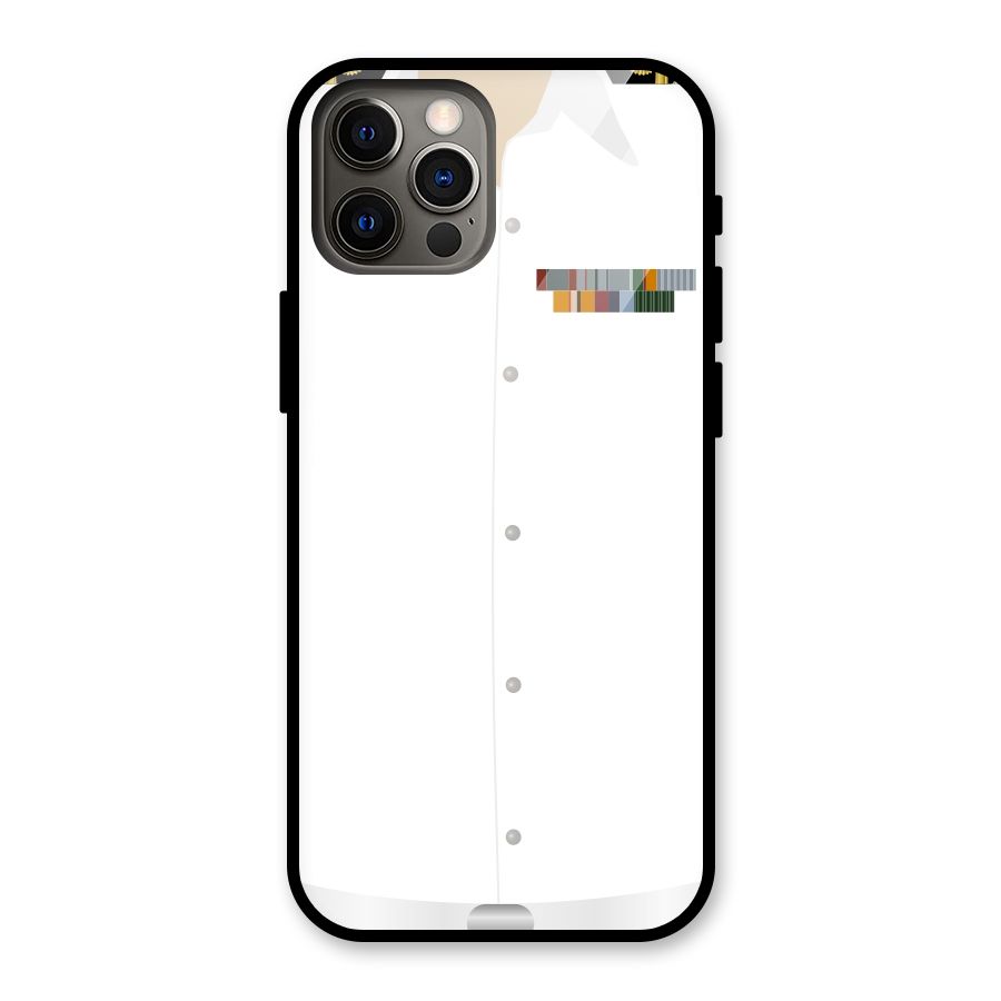 Navy Uniform Glass Back Case for iPhone 12 Pro