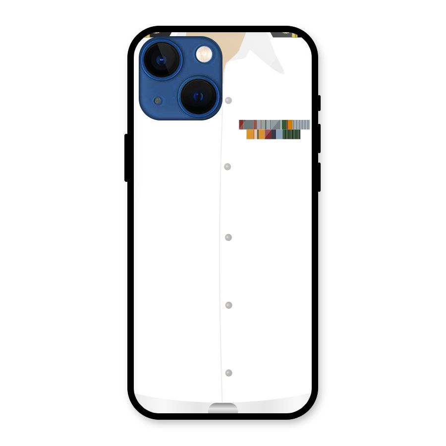 Navy Uniform Glass Back Case for iPhone 13 Mini