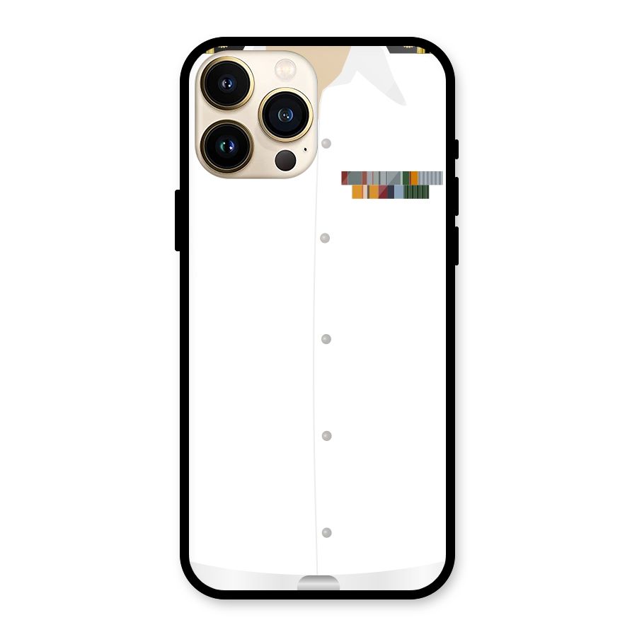 Navy Uniform Glass Back Case for iPhone 13 Pro Max