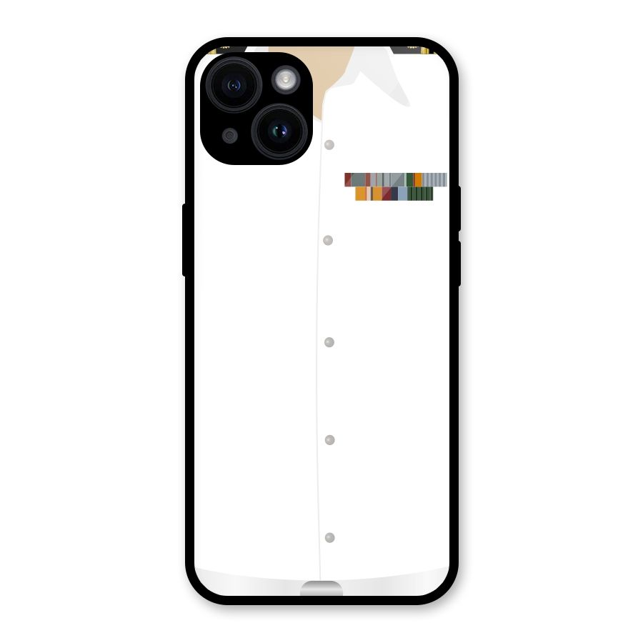 Navy Uniform Glass Back Case for iPhone 14