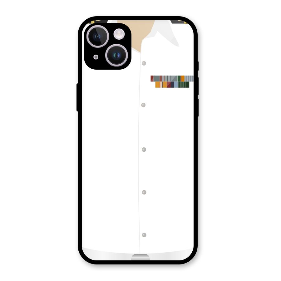 Navy Uniform Glass Back Case for iPhone 14 Plus