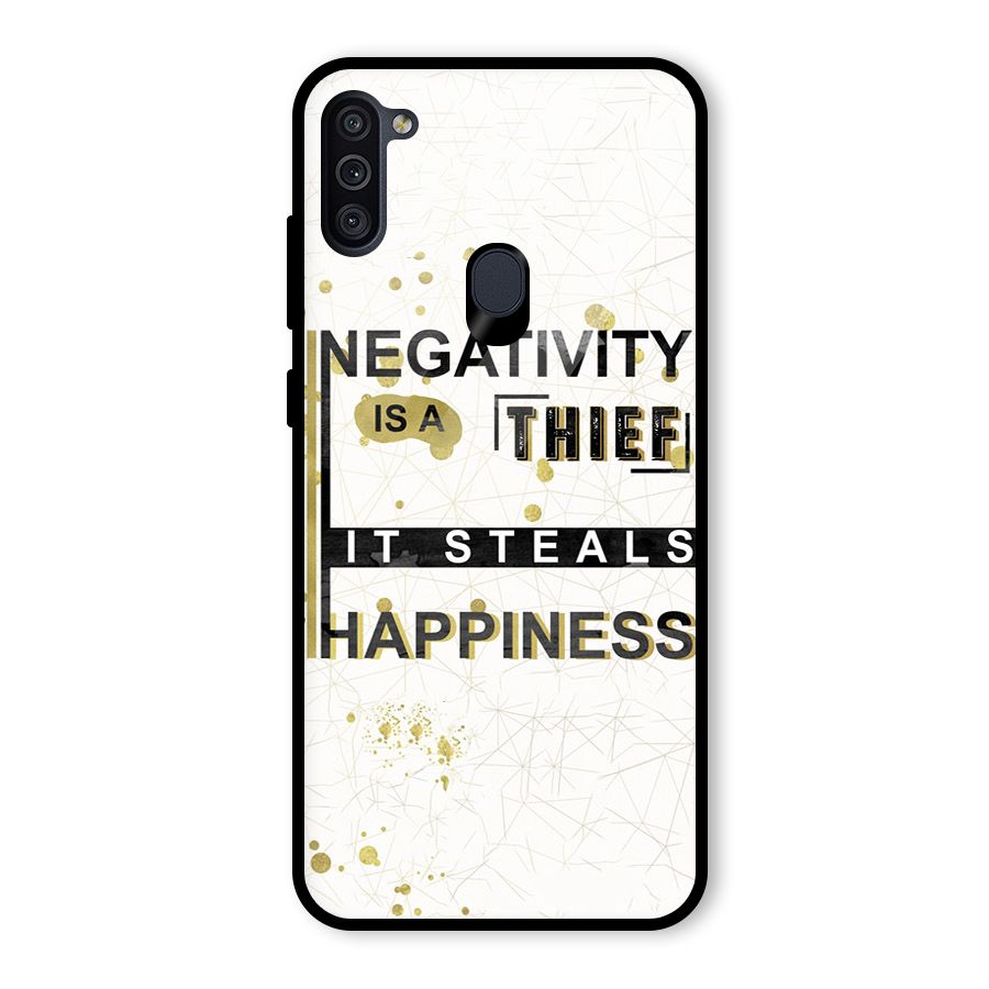 Negativity Thief Glass Back Case for Galaxy M11