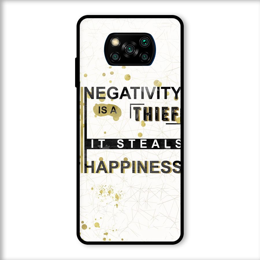 Negativity Thief Glass Back Case for Poco X3