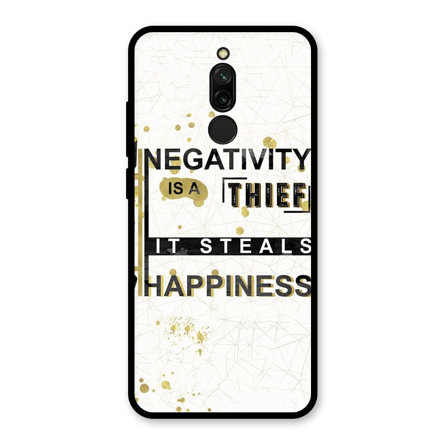 Negativity Thief Glass Back Case for Redmi 8