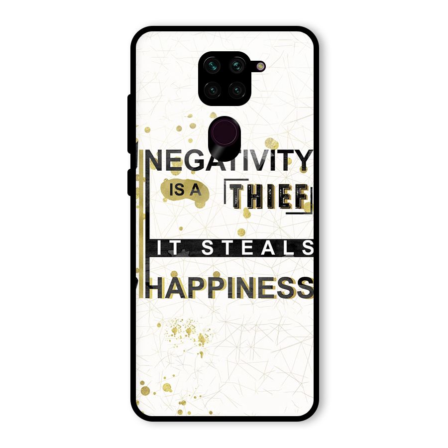 Negativity Thief Glass Back Case for Redmi Note 9