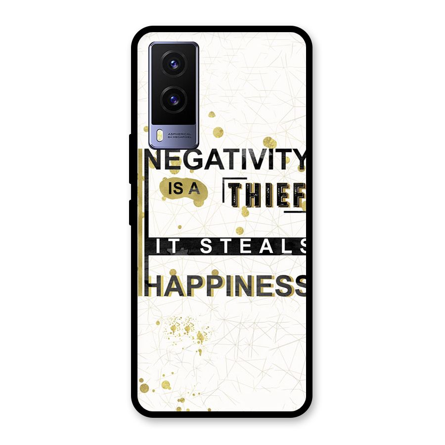 Negativity Thief Glass Back Case for Vivo V21e 5G