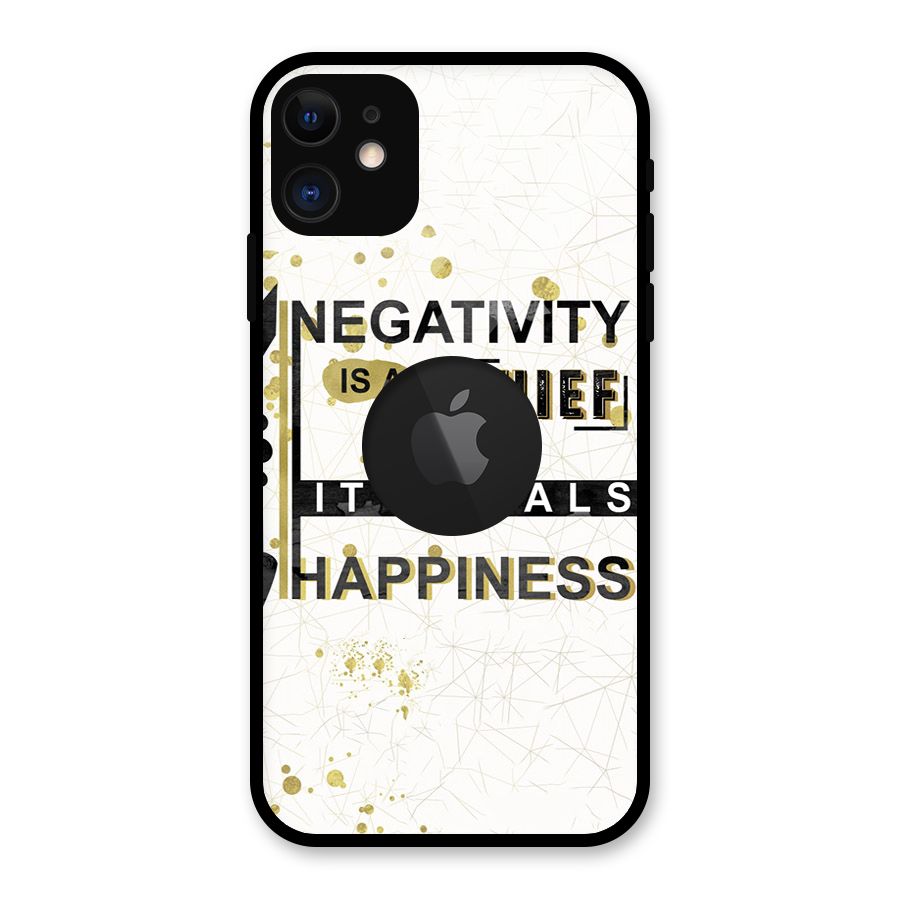 Negativity Thief Glass Back Case for iPhone 11 Logo Cut