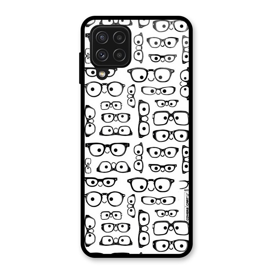 Nerdy Specs Glass Back Case for Galaxy A22 4G