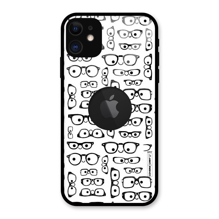 Nerdy Specs Glass Back Case for iPhone 11 Logo Cut