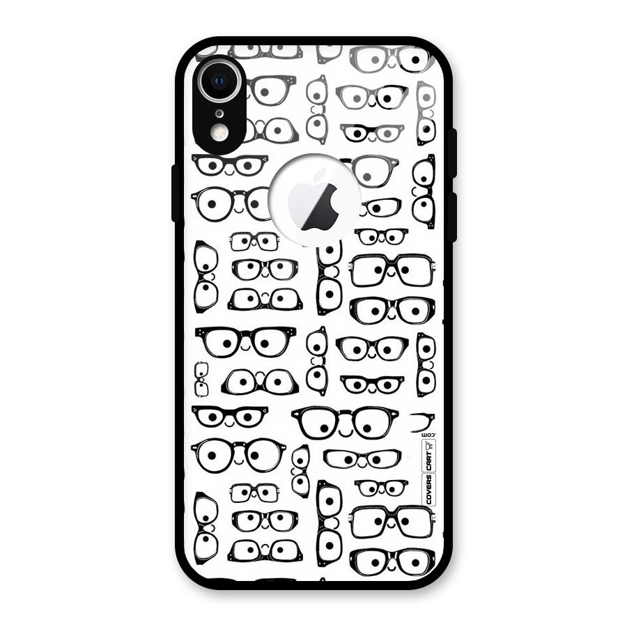 Nerdy Specs Glass Back Case for iPhone XR Logo Cut