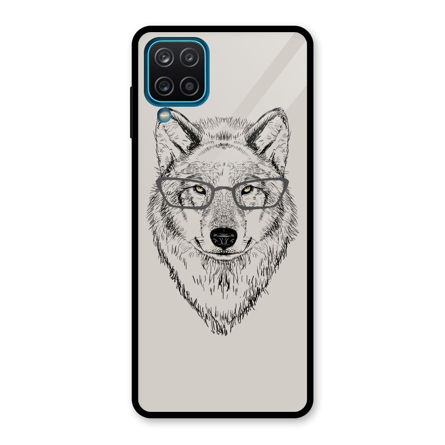 Nerdy Wolf Glass Back Case for Galaxy A12