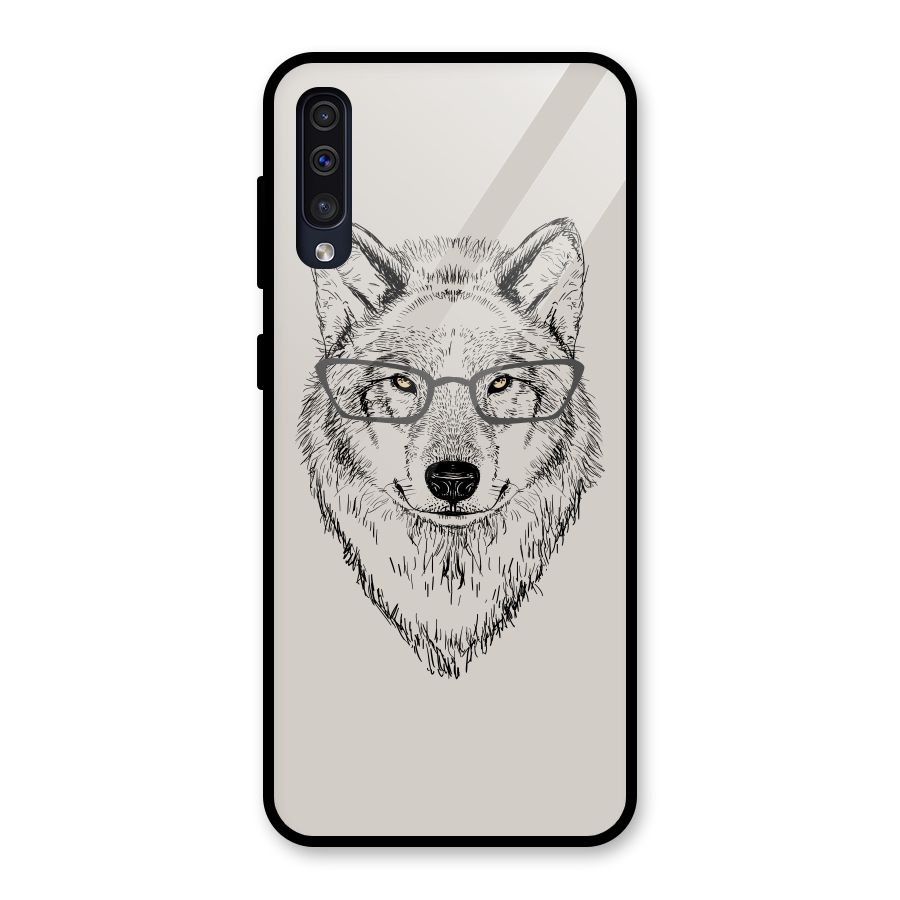Nerdy Wolf Glass Back Case for Galaxy A30s