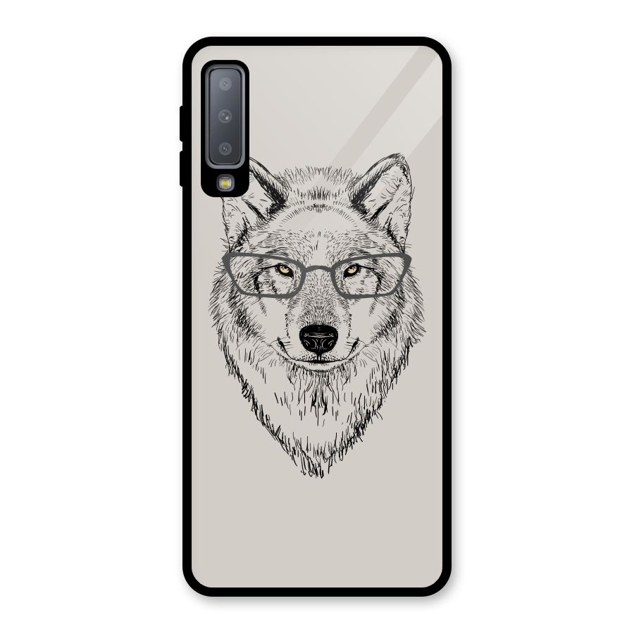 Nerdy Wolf Glass Back Case for Galaxy A7 (2018)
