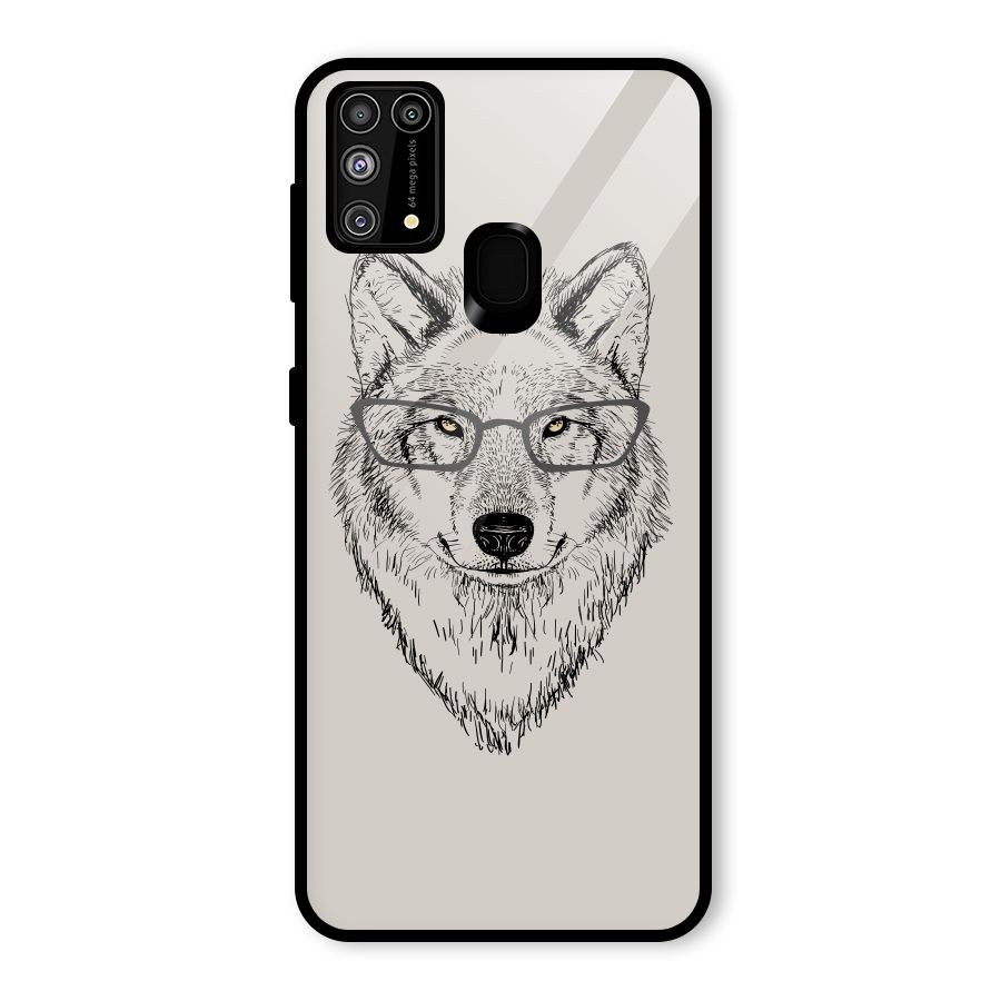 Nerdy Wolf Glass Back Case for Galaxy M31